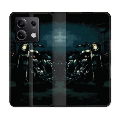 Housse Cuir Portefeuille Pour Xiaomi Redmi Note 13 Pro 5g Moto Harley Vintage