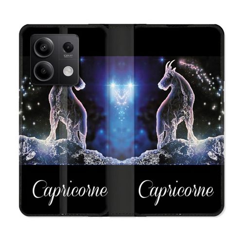 Housse Cuir Portefeuille Pour Xiaomi Redmi Note 13 Pro 5g Signe Zodiaque 2 Capricorne