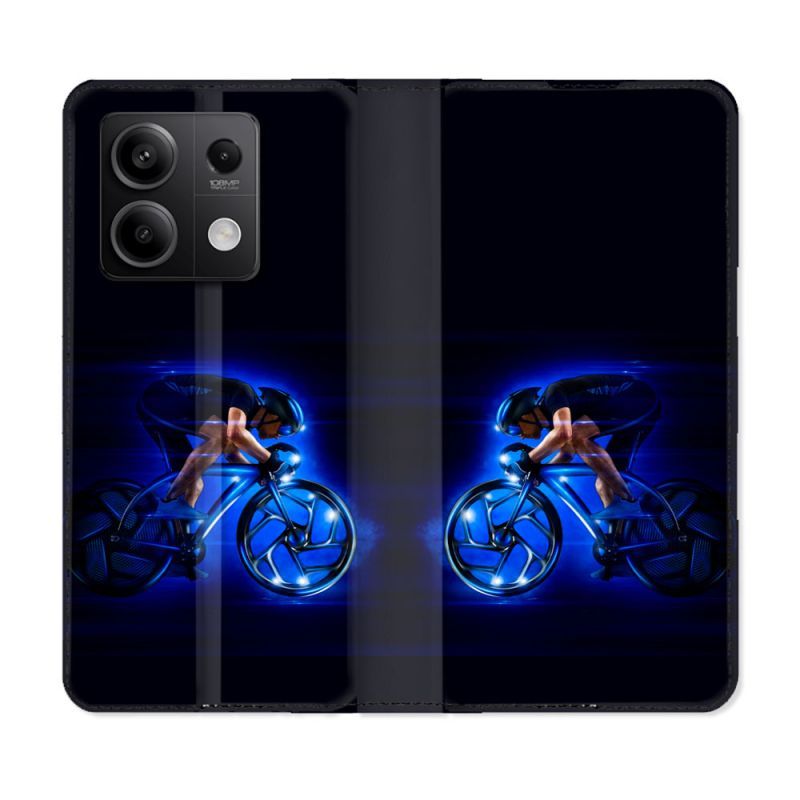 Housse Cuir Portefeuille Pour Xiaomi Redmi Note 13 Pro 5g Sport Cyclisme Bleu