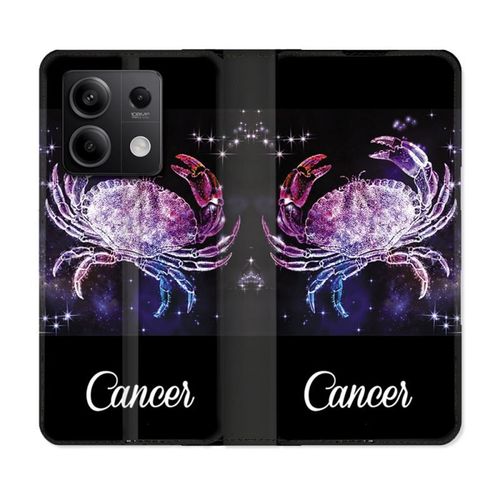 Housse Cuir Portefeuille Pour Xiaomi Redmi Note 13 Pro 5g Signe Zodiaque 2 Cancer
