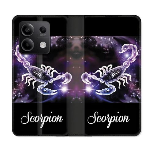 Housse Cuir Portefeuille Pour Xiaomi Redmi Note 13 Pro 5g Signe Zodiaque 2 Scorpion