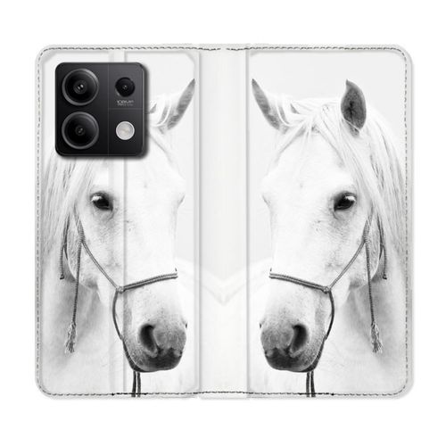 Housse Cuir Portefeuille Pour Xiaomi Redmi Note 13 Pro 5g Animal Cheval Cristal