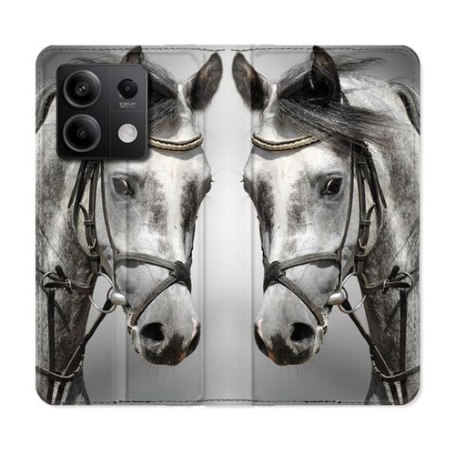 Housse Cuir Portefeuille Pour Xiaomi Redmi Note 13 Pro 5g Animal Cheval Blanc