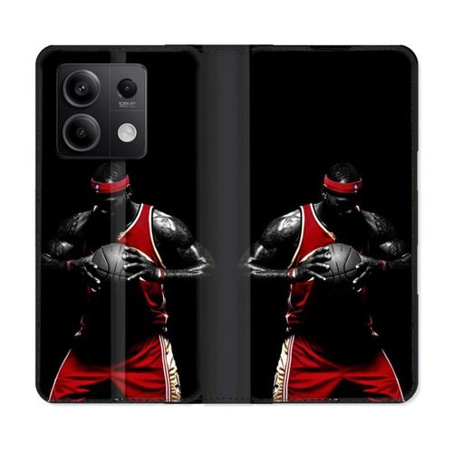 Housse Cuir Portefeuille Pour Xiaomi Redmi Note 13 Pro 5g Sport Basketeur