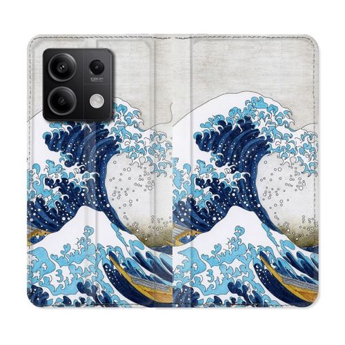 Housse Cuir Portefeuille Pour Xiaomi Redmi Note 13 Pro 5g Peinture La Grande Vague