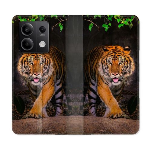 Housse Cuir Portefeuille Pour Xiaomi Redmi Note 13 Pro 5g Animal Tigre Jungle