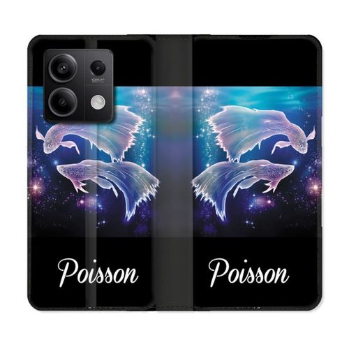 Housse Cuir Portefeuille Pour Xiaomi Redmi Note 13 Pro 5g Signe Zodiaque 2 Poisson