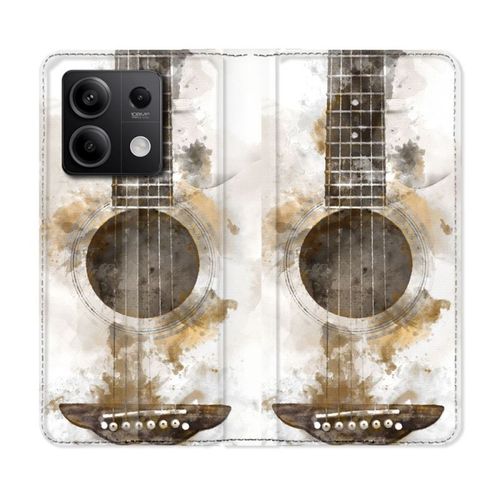 Housse Cuir Portefeuille Pour Xiaomi Redmi Note 13 Pro 5g Musique Guitare Tag