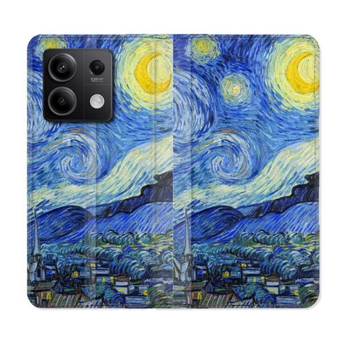 Housse Cuir Portefeuille Pour Xiaomi Redmi Note 13 Pro 5g Peinture La Nuit Étoilée