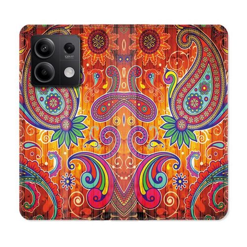 Housse Cuir Portefeuille Pour Xiaomi Redmi Note 13 Pro 5g Fleur Psychedelic