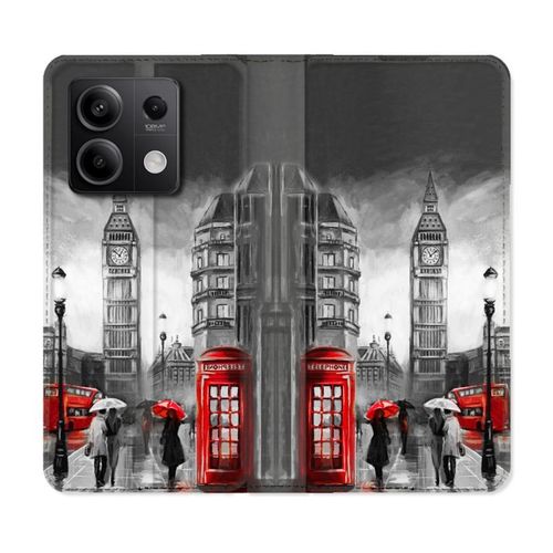 Housse Cuir Portefeuille Pour Xiaomi Redmi Note 13 Pro 5g Voyage Angleterre Londres Vintage