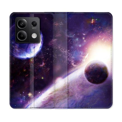 Housse Cuir Portefeuille Pour Xiaomi Redmi Note 13 Pro 5g Univers Planete Stellaire