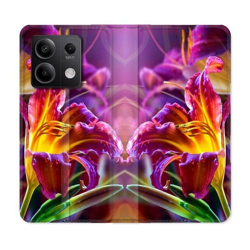 Housse Cuir Portefeuille Pour Xiaomi Redmi Note 13 Pro 5g Fleur Lys Color