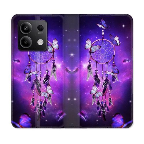Housse Cuir Portefeuille Pour Xiaomi Redmi Note 13 Pro 5g Zen Attrape Reve Papillon