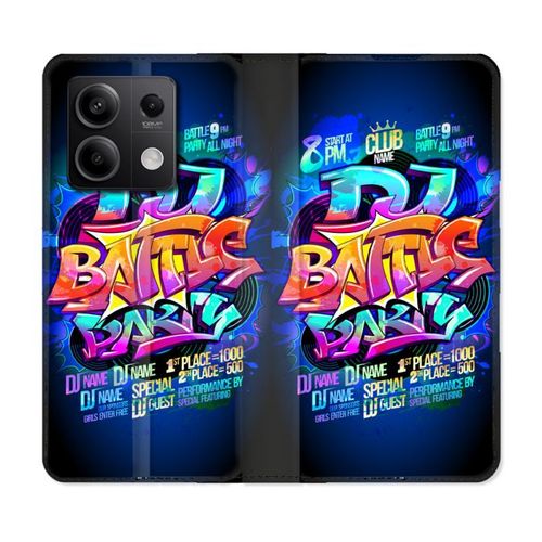 Housse Cuir Portefeuille Pour Xiaomi Redmi Note 13 Pro 5g Street Art Rap