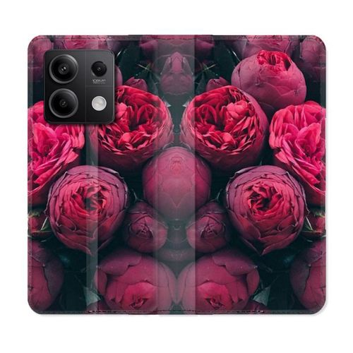 Housse Cuir Portefeuille Pour Xiaomi Redmi Note 13 Pro 5g Fleur Pivoine