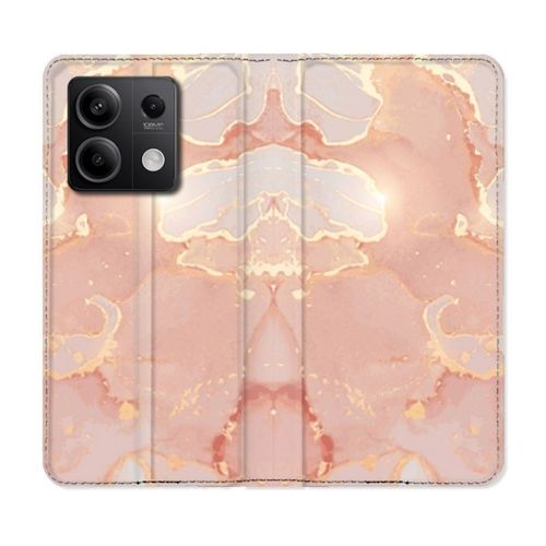 Housse Cuir Portefeuille Pour Xiaomi Redmi Note 13 Pro 5g Texture Marbre Rose