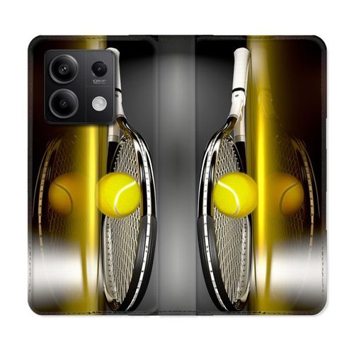 Housse Cuir Portefeuille Pour Xiaomi Redmi Note 13 Pro 5g Sport Tennis Reflet