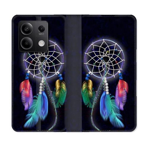 Housse Cuir Portefeuille Pour Xiaomi Redmi Note 13 Pro 5g Zen Attrape Reve Multicolore
