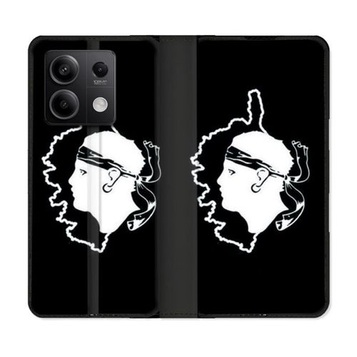 Housse Cuir Portefeuille Pour Xiaomi Redmi Note 13 Pro 5g Voyage Corse Noir