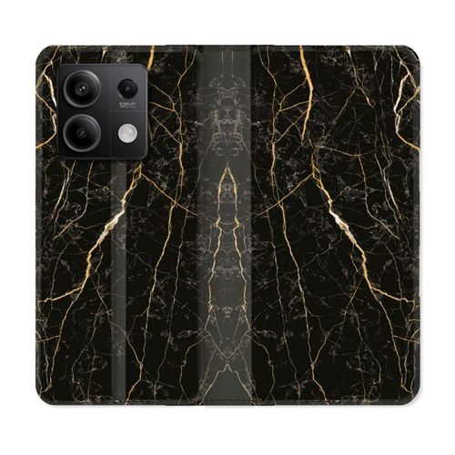 Housse Cuir Portefeuille Pour Xiaomi Redmi Note 13 Pro 5g Texture Marbre Noir