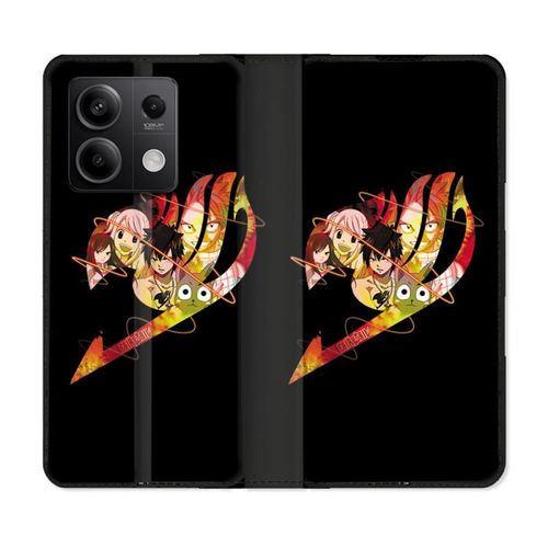 Housse Cuir Portefeuille Pour Xiaomi Redmi Note 13 Pro 5g Manga Fairy Tail Logo Noir