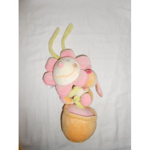Doudou Musical Boite A Musique Babysun Chien Rose Vert Jaune Fushia Orange A Suspendre Baby Sun Pot De Fleur Spirale