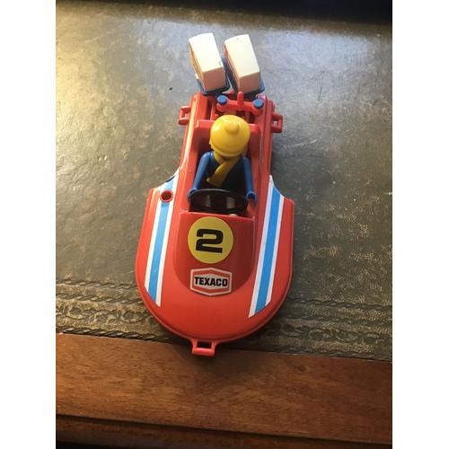 Lot Playmobil Geobra Vintage 1979 Bateau De Course Texaco Avec Son Pilote