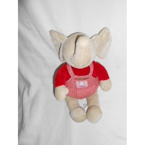 Doudou Éléphant India Gris Babynat Bout'chou Bout Chou 28cm Boutchou Monoprix Salopette Carreau Rouge Vichy Bille Dans Le Corps