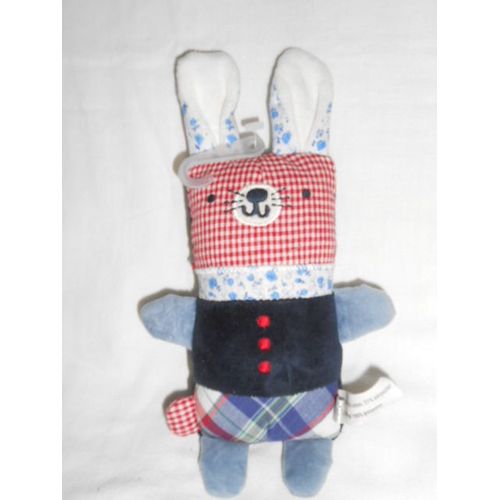 Doudou Chat Lapin Carreau Vichy Rouge Bleu Bruit De Papier Fleur Liberty 22cm Boutchou Bout Chou Bout'chou Monoprix