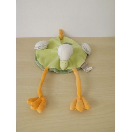 Doudou Cygne Oie Canard Blanc Vert Orange Natalys