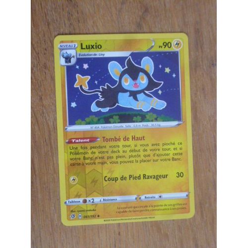 Carte Pokemon Luxio Brillante 90 Pv - 61/192 - Clash Des Rebelles