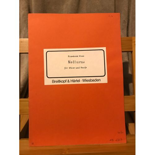 Friedrich Voss Notturno Pour Harpe Et Hautbois Partition Éd. Breikopf & Härtel