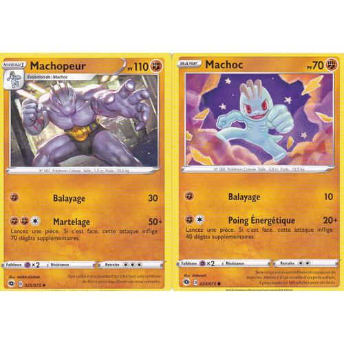 2 Cartes Pokemon - Machopeur - 25/73 + Machoc - 24/73/ - Épée Et Bouclier 3,5 - La Voie Du Maitre