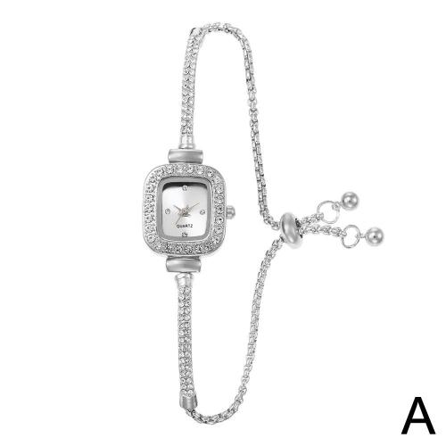 Montre A Quartz Carree Pour Femmes, Or Et Argent, A La Mode, A Reglage Gratuit, Nouvelle Collection