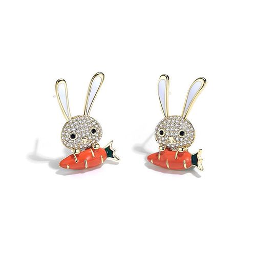 Boucles D'oreilles Lapin Mignon Pour Femmes, Mini Opale En Peluche, Bijoux Cadeaux D'anniversaire