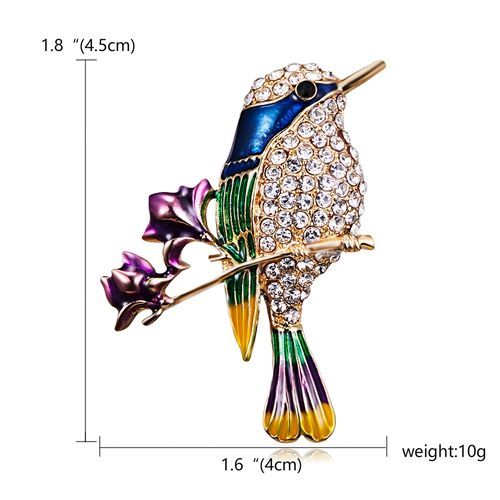 Rinhoo ¿ Broche En Strass Pour Femmes, Fait À La Main, Coloré, Couple D'oiseaux, Libellule, Cristal, Broche Pour Femmes, Bijoux De Costume