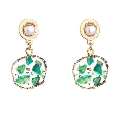Boucles D'oreilles En Strass Vert Brillant Pour Femmes, Irrégulier, Perle De Cristal, Goutte D'oreille, Piercing, Bijoux Super Féerique, Cadeau
