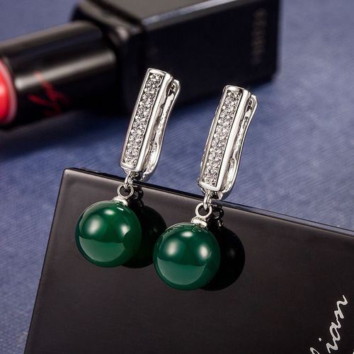 Boucles D'oreilles En Strass Vert Brillant Pour Femmes, Irrégulier, Perle De Cristal, Goutte D'oreille, Piercing, Bijoux Super Féerique, Cadeau