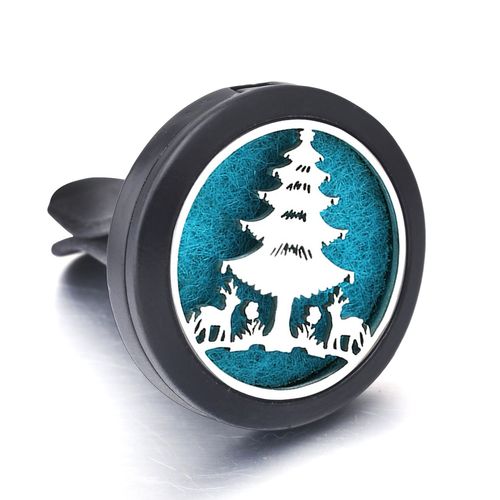 Clip Désodorisant De Voiture Noir En Acier Inoxydable, Médaillon D'aromathérapie, Diffuseur D'huile Essentielle, Pendentif De Parfum, Arbre De Vie, Nouvelle Collection