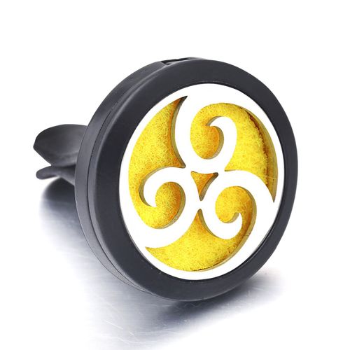 Clip Désodorisant De Voiture Noir En Acier Inoxydable, Médaillon D'aromathérapie, Diffuseur D'huile Essentielle, Pendentif De Parfum, Arbre De Vie, Nouvelle Collection