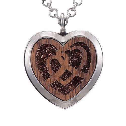 Collier En Bois En Forme De C?ur Pour Femmes, Bijoux Vintage D'aromathérapie, Diffuseur D'huile Essentielle, Parfum, Pendentif Créatif À La Mode