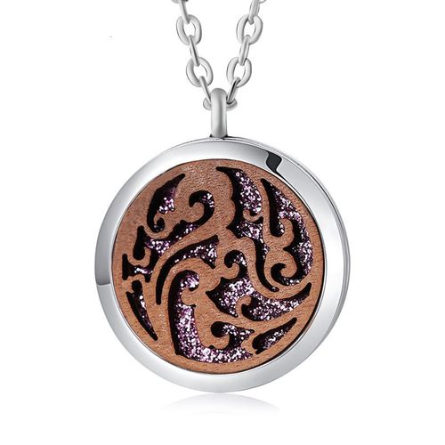 Collier D'aromathérapie Pigeon De La Paix En Bois Vintage, Diffuseur D'huiles Essentielles, Médaillon De Parfum Animal De Théâtre, Bijoux Pendentif Simples, Mode