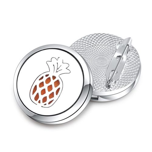 Broche Ananas En Acier Inoxydable, 11 Styles, Épingle Fine, Badge Diffuseur D'huile Essentielle D'aromathérapie, Médaillon De Parfum, Accessoires Bijoux