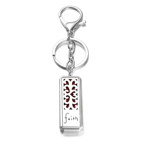 Diffuseur D'huiles Essentielles Rectangulaire, Bijoux D'aromathérapie, Porte-Clés En Acier Inoxydable, Médaillons De Parfum Rose, Accessoires Porte-Clés, Nouveau
