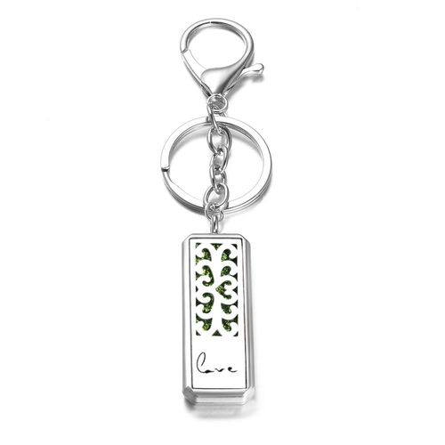 Diffuseur D'huiles Essentielles Rectangulaire, Bijoux D'aromathérapie, Porte-Clés En Acier Inoxydable, Médaillons De Parfum Rose, Accessoires Porte-Clés, Nouveau