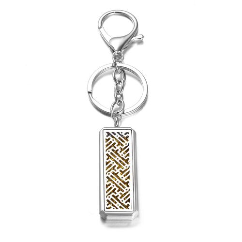 Diffuseur D'huiles Essentielles Rectangulaire, Bijoux D'aromathérapie, Porte-Clés En Acier Inoxydable, Médaillons De Parfum Rose, Accessoires Porte-Clés, Nouveau
