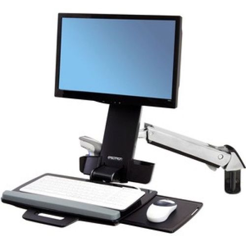ergotron sv sit stand combo arm no worksurface polished noir