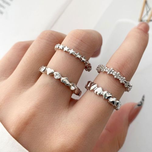 Ensembles D'anneaux D'li-Vintage Pour Femmes, Boho Zcomprend Sur Papillon Perle Géométrique, Matiques De Figure Féminine, Cristal Bleu, Cadeau De Bijoux, 2023
