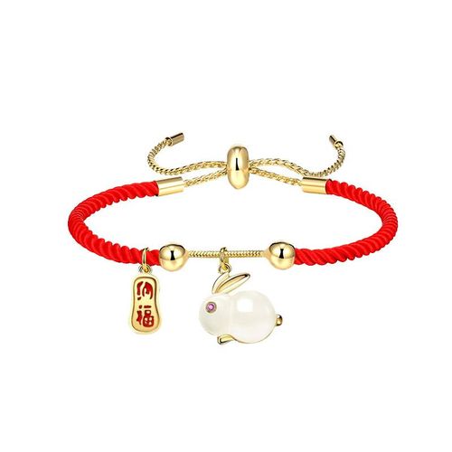 Bracelet Porte-Bonheur Lapin En Cuivre Pour Femmes, Classique, Mignon, Polyvalent, Riche, Opale Saine, Chaîne À Main, Accessoires Bijoux